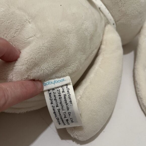 Babyboat Cream Tan Star Polka Dots Floppy Ears Feet Bunny Rabbit 14" Plush Toy - Picture 8 of 9